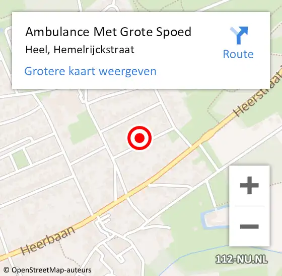 Locatie op kaart van de 112 melding: Ambulance Met Grote Spoed Naar Heel, Hemelrijckstraat op 14 oktober 2023 13:57