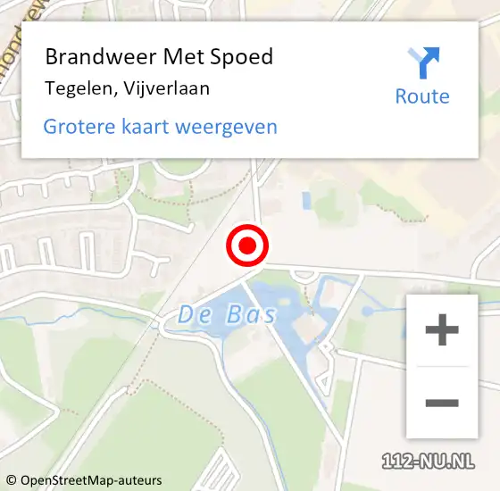 Locatie op kaart van de 112 melding: Brandweer Met Spoed Naar Tegelen, Vijverlaan op 14 oktober 2023 14:00