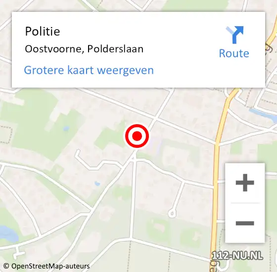 Locatie op kaart van de 112 melding: Politie Oostvoorne, Polderslaan op 14 oktober 2023 14:32