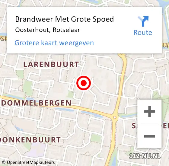 Locatie op kaart van de 112 melding: Brandweer Met Grote Spoed Naar Oosterhout, Rotselaar op 14 oktober 2023 14:40