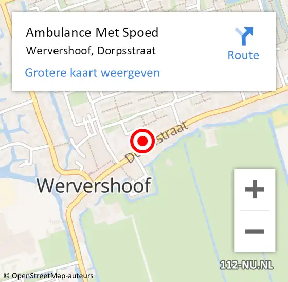 Locatie op kaart van de 112 melding: Ambulance Met Spoed Naar Wervershoof, Dorpsstraat op 14 oktober 2023 14:48