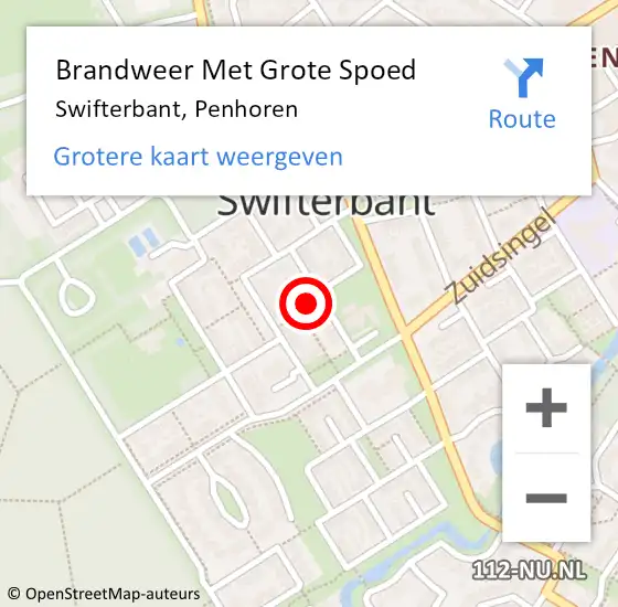 Locatie op kaart van de 112 melding: Brandweer Met Grote Spoed Naar Swifterbant, Penhoren op 14 oktober 2023 15:20