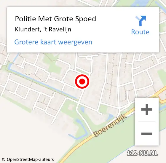Locatie op kaart van de 112 melding: Politie Met Grote Spoed Naar Klundert, 't Ravelijn op 14 oktober 2023 15:48