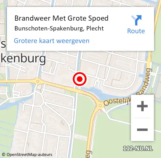 Locatie op kaart van de 112 melding: Brandweer Met Grote Spoed Naar Bunschoten-Spakenburg, Plecht op 14 oktober 2023 16:10