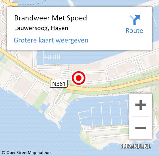 Locatie op kaart van de 112 melding: Brandweer Met Spoed Naar Lauwersoog, Haven op 11 september 2014 15:25