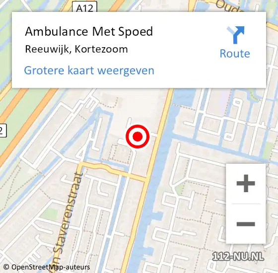 Locatie op kaart van de 112 melding: Ambulance Met Spoed Naar Reeuwijk, Kortezoom op 14 oktober 2023 16:32