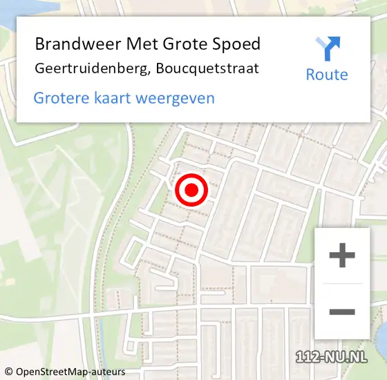 Locatie op kaart van de 112 melding: Brandweer Met Grote Spoed Naar Geertruidenberg, Boucquetstraat op 14 oktober 2023 16:47