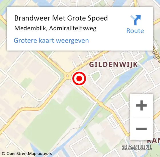 Locatie op kaart van de 112 melding: Brandweer Met Grote Spoed Naar Medemblik, Admiraliteitsweg op 14 oktober 2023 17:03