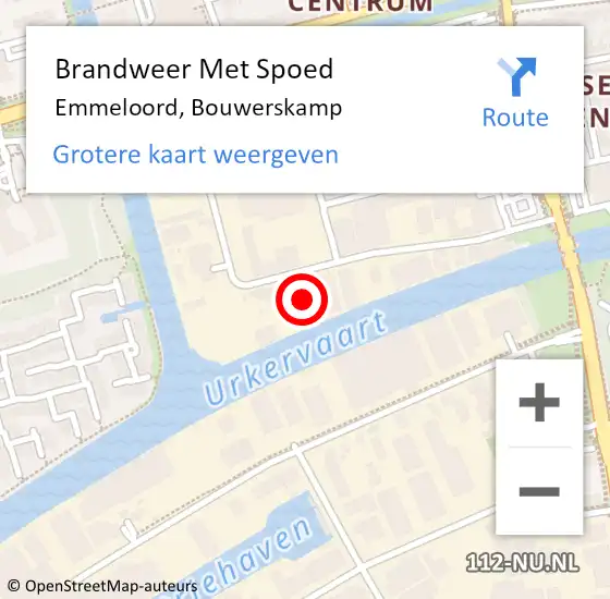 Locatie op kaart van de 112 melding: Brandweer Met Spoed Naar Emmeloord, Bouwerskamp op 14 oktober 2023 17:42