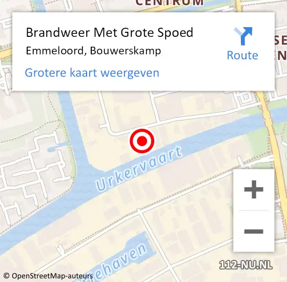 Locatie op kaart van de 112 melding: Brandweer Met Grote Spoed Naar Emmeloord, Bouwerskamp op 14 oktober 2023 17:46