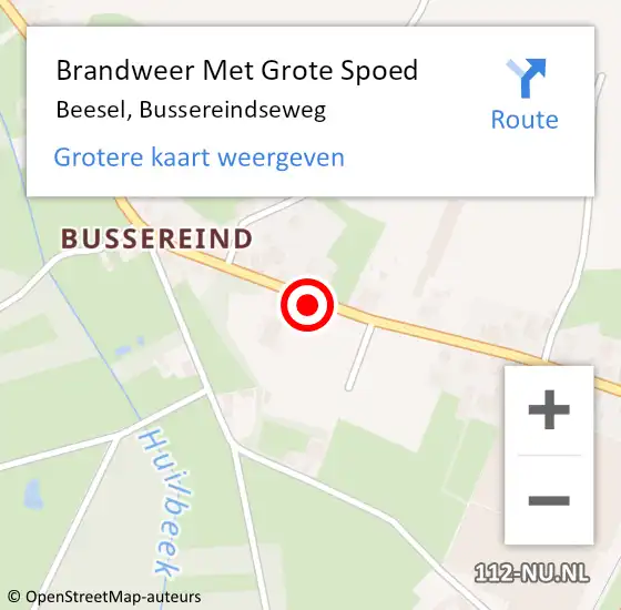 Locatie op kaart van de 112 melding: Brandweer Met Grote Spoed Naar Beesel, Bussereindseweg op 14 oktober 2023 18:23