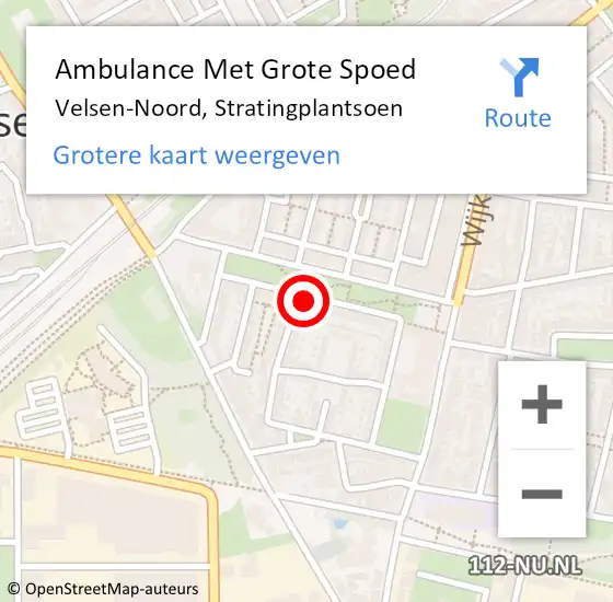 Locatie op kaart van de 112 melding: Ambulance Met Grote Spoed Naar Velsen-Noord, Stratingplantsoen op 14 oktober 2023 20:12
