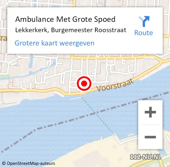 Locatie op kaart van de 112 melding: Ambulance Met Grote Spoed Naar Lekkerkerk, Burgemeester Roosstraat op 14 oktober 2023 21:58