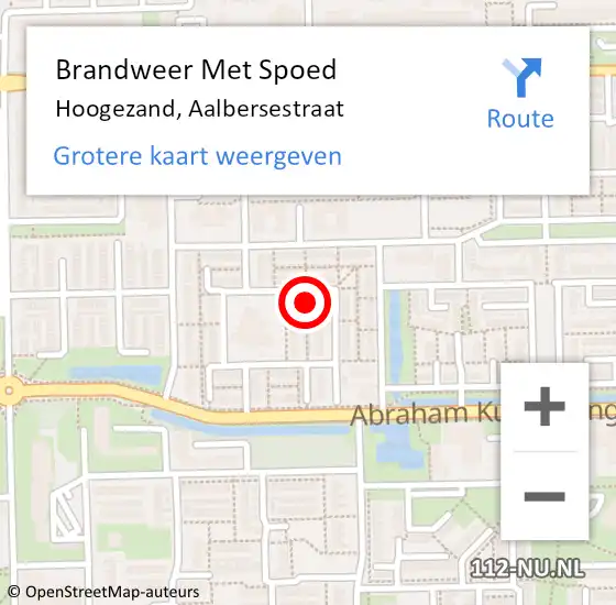 Locatie op kaart van de 112 melding: Brandweer Met Spoed Naar Hoogezand, Aalbersestraat op 14 oktober 2023 23:45