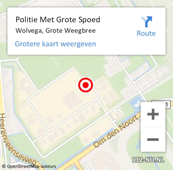 Locatie op kaart van de 112 melding: Politie Met Grote Spoed Naar Wolvega, Grote Weegbree op 15 oktober 2023 00:52