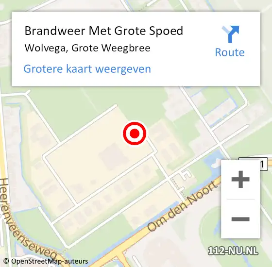 Locatie op kaart van de 112 melding: Brandweer Met Grote Spoed Naar Wolvega, Grote Weegbree op 15 oktober 2023 00:53