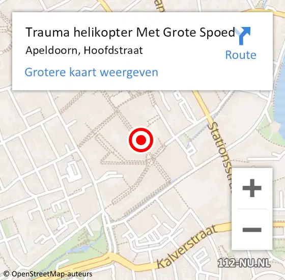 Locatie op kaart van de 112 melding: Trauma helikopter Met Grote Spoed Naar Apeldoorn, Hoofdstraat op 15 oktober 2023 01:15