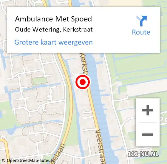 Locatie op kaart van de 112 melding: Ambulance Met Spoed Naar Oude Wetering, Kerkstraat op 15 oktober 2023 05:09