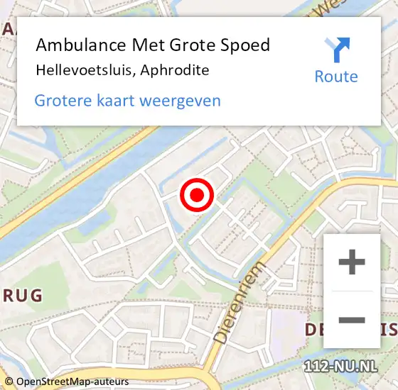 Locatie op kaart van de 112 melding: Ambulance Met Grote Spoed Naar Hellevoetsluis, Aphrodite op 15 oktober 2023 07:36