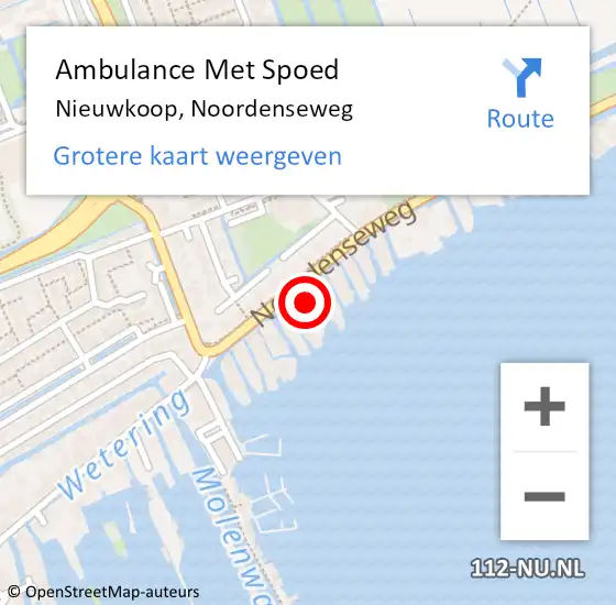 Locatie op kaart van de 112 melding: Ambulance Met Spoed Naar Nieuwkoop, Noordenseweg op 15 oktober 2023 07:56