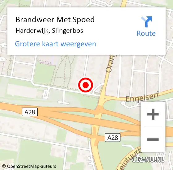 Locatie op kaart van de 112 melding: Brandweer Met Spoed Naar Harderwijk, Slingerbos op 15 oktober 2023 08:27