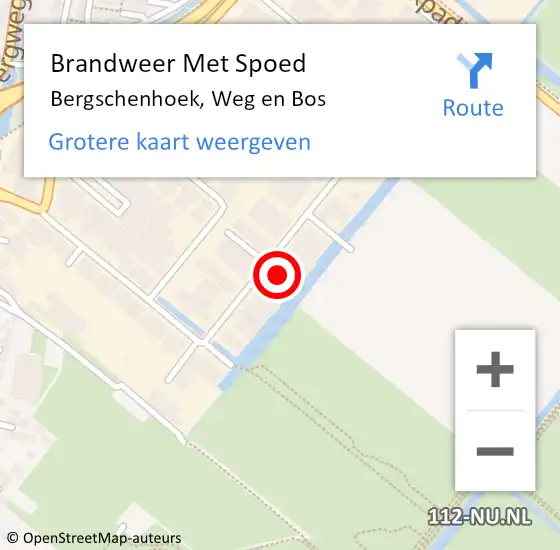 Locatie op kaart van de 112 melding: Brandweer Met Spoed Naar Bergschenhoek, Weg en Bos op 15 oktober 2023 09:25