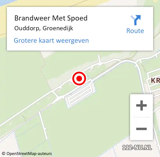 Locatie op kaart van de 112 melding: Brandweer Met Spoed Naar Ouddorp, Groenedijk op 15 oktober 2023 11:48