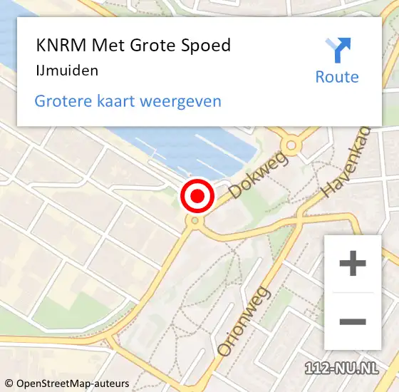 Locatie op kaart van de 112 melding: KNRM Met Grote Spoed Naar IJmuiden op 15 oktober 2023 12:43