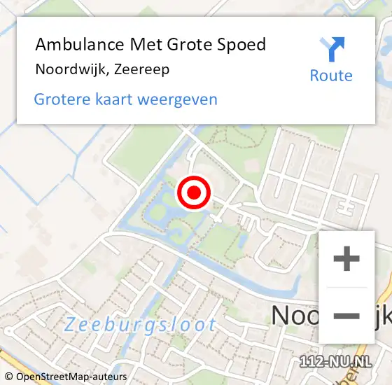 Locatie op kaart van de 112 melding: Ambulance Met Grote Spoed Naar Noordwijk, Zeereep op 15 oktober 2023 14:01