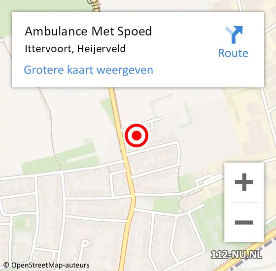 Locatie op kaart van de 112 melding: Ambulance Met Spoed Naar Ittervoort, Heijerveld op 15 oktober 2023 14:52