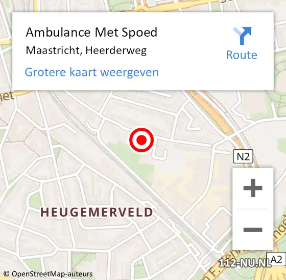 Locatie op kaart van de 112 melding: Ambulance Met Spoed Naar Maastricht, Heerderweg op 15 oktober 2023 15:46