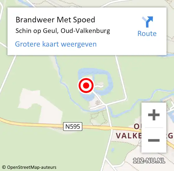 Locatie op kaart van de 112 melding: Brandweer Met Spoed Naar Schin op Geul, Oud-Valkenburg op 15 oktober 2023 17:45