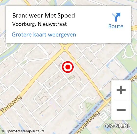 Locatie op kaart van de 112 melding: Brandweer Met Spoed Naar Voorburg, Nieuwstraat op 15 oktober 2023 19:31