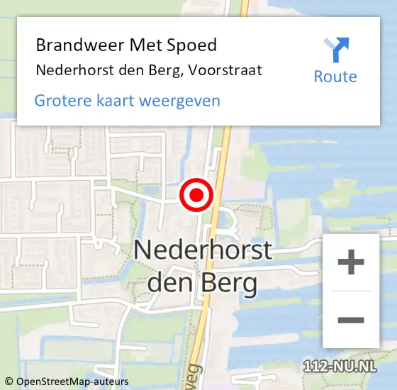 Locatie op kaart van de 112 melding: Brandweer Met Spoed Naar Nederhorst den Berg, Voorstraat op 15 oktober 2023 20:33