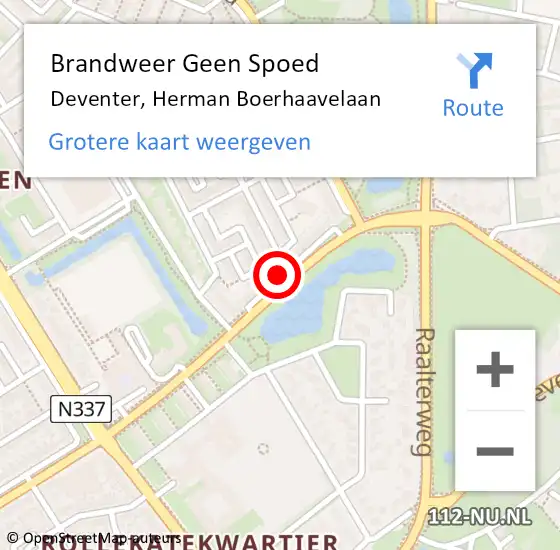 Locatie op kaart van de 112 melding: Brandweer Geen Spoed Naar Deventer, Herman Boerhaavelaan op 15 oktober 2023 21:30