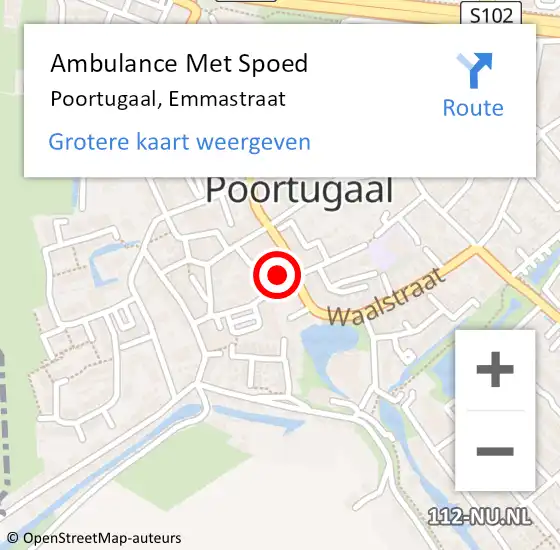 Locatie op kaart van de 112 melding: Ambulance Met Spoed Naar Poortugaal, Emmastraat op 16 oktober 2023 02:26