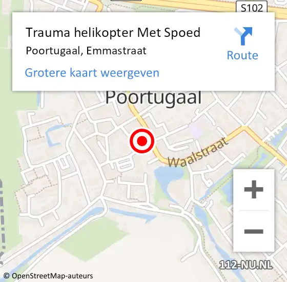 Locatie op kaart van de 112 melding: Trauma helikopter Met Spoed Naar Poortugaal, Emmastraat op 16 oktober 2023 02:27