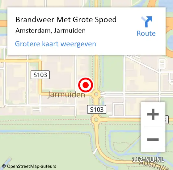 Locatie op kaart van de 112 melding: Brandweer Met Grote Spoed Naar Amsterdam, Jarmuiden op 16 oktober 2023 03:23