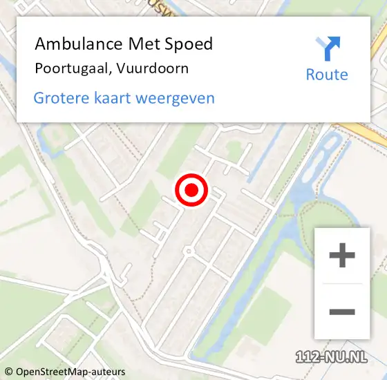 Locatie op kaart van de 112 melding: Ambulance Met Spoed Naar Poortugaal, Vuurdoorn op 16 oktober 2023 03:59