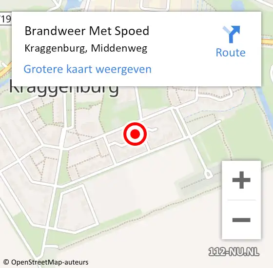Locatie op kaart van de 112 melding: Brandweer Met Spoed Naar Kraggenburg, Middenweg op 16 oktober 2023 06:26
