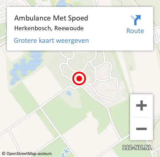 Locatie op kaart van de 112 melding: Ambulance Met Spoed Naar Herkenbosch, Reewoude op 16 oktober 2023 08:08