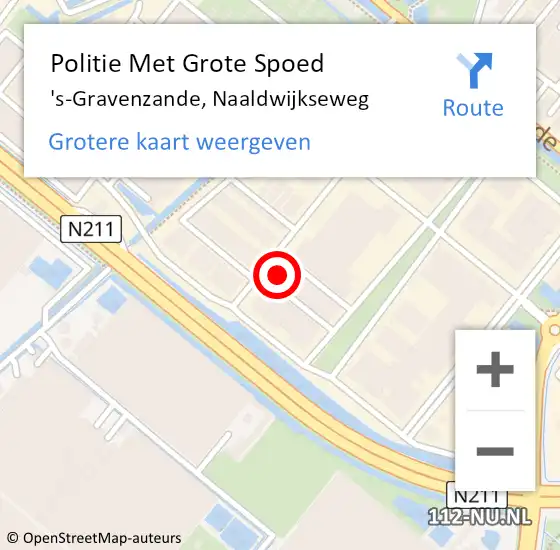 Locatie op kaart van de 112 melding: Politie Met Grote Spoed Naar 's-Gravenzande, Naaldwijkseweg op 16 oktober 2023 08:20