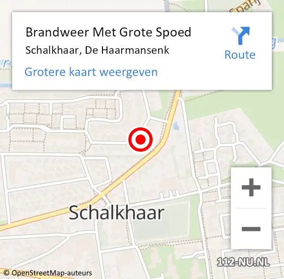 Locatie op kaart van de 112 melding: Brandweer Met Grote Spoed Naar Schalkhaar, De Haarmansenk op 11 september 2014 18:05