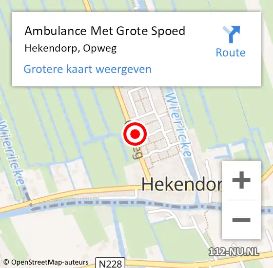 Locatie op kaart van de 112 melding: Ambulance Met Grote Spoed Naar Hekendorp, Opweg op 16 oktober 2023 09:06