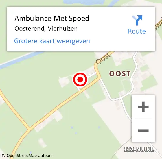 Locatie op kaart van de 112 melding: Ambulance Met Spoed Naar Oosterend, Vierhuizen op 16 oktober 2023 09:13