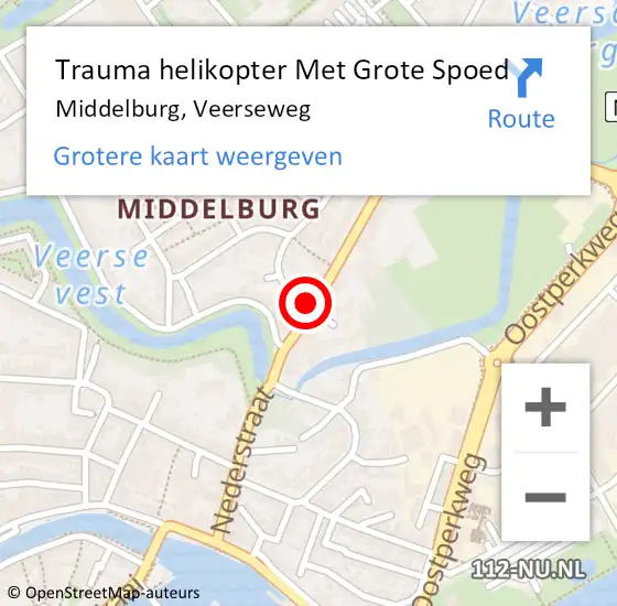 Locatie op kaart van de 112 melding: Trauma helikopter Met Grote Spoed Naar Middelburg, Veerseweg op 16 oktober 2023 09:25
