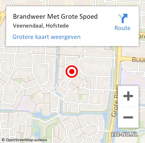 Locatie op kaart van de 112 melding: Brandweer Met Grote Spoed Naar Veenendaal, Hofstede op 16 oktober 2023 09:26