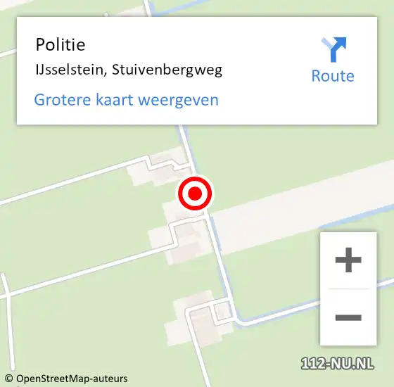 Locatie op kaart van de 112 melding: Politie IJsselstein, Stuivenbergweg op 16 oktober 2023 10:37