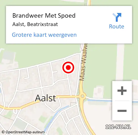 Locatie op kaart van de 112 melding: Brandweer Met Spoed Naar Aalst, Beatrixstraat op 16 oktober 2023 11:16