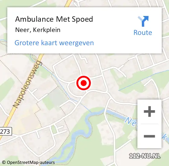 Locatie op kaart van de 112 melding: Ambulance Met Spoed Naar Neer, Kerkplein op 16 oktober 2023 11:45